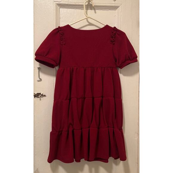 Girls Blush by US Angels Pouf Sleeve Tiered Ruffle Dress NWT Size 8 - Picture 3 of 12